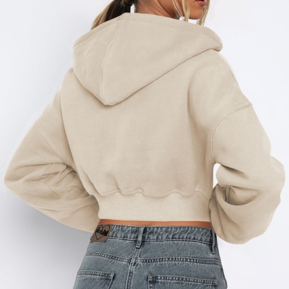 Cropped Hooded Zip-Up Jacket - Picture 3 of 5